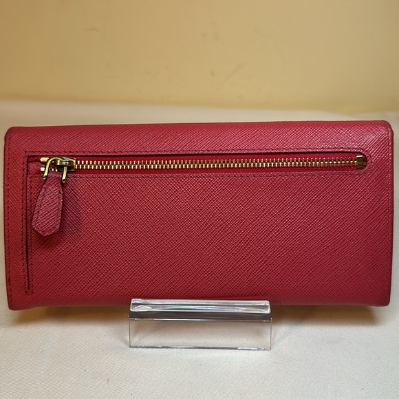 Prada Saffiano Leather Pink Snappy Long Wallet with Detachable Card Case, Box - Picture 14 of 16